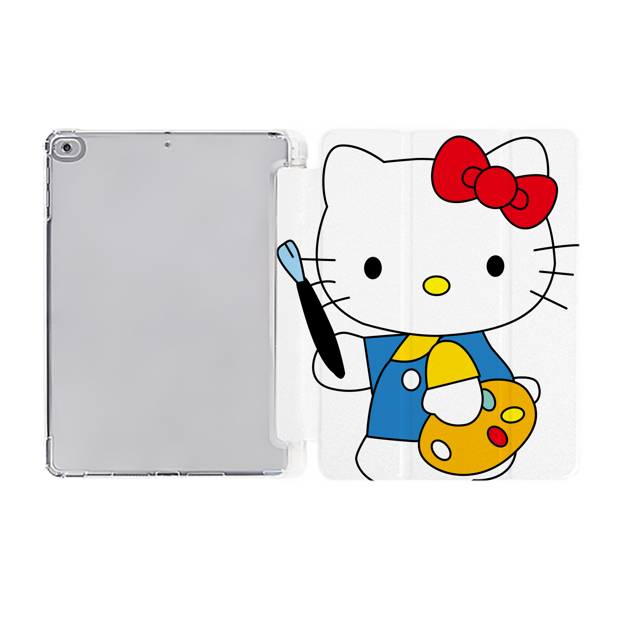 （画像用） Hello Kitty ハローキティ IPad ケース ペン収納付き 三つ折りスタンド PUレザー×シリコン 対応機種9.5/10.5/10.9インチ
